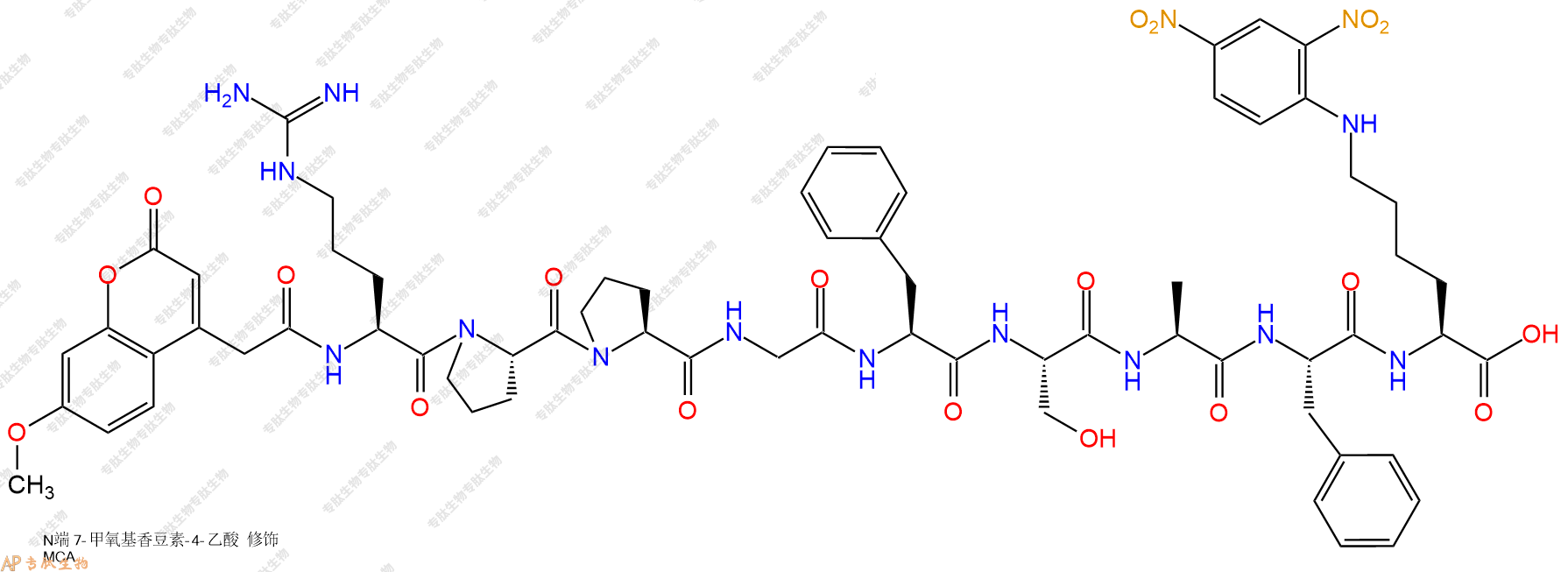 專肽生物產(chǎn)品基質(zhì)金屬蛋白酶MMP FRET Substrate V、緩激肽Mca-(Ala?,Lys(Dnp)?323577-36-2