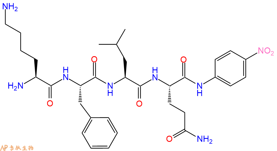 專肽生物產(chǎn)品四肽Lys-Phe-Leu-Gln-對硝基苯胺