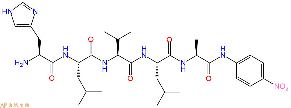 專肽生物產(chǎn)品五肽His-Leu-Val-Leu-Ala-對(duì)硝基苯胺
