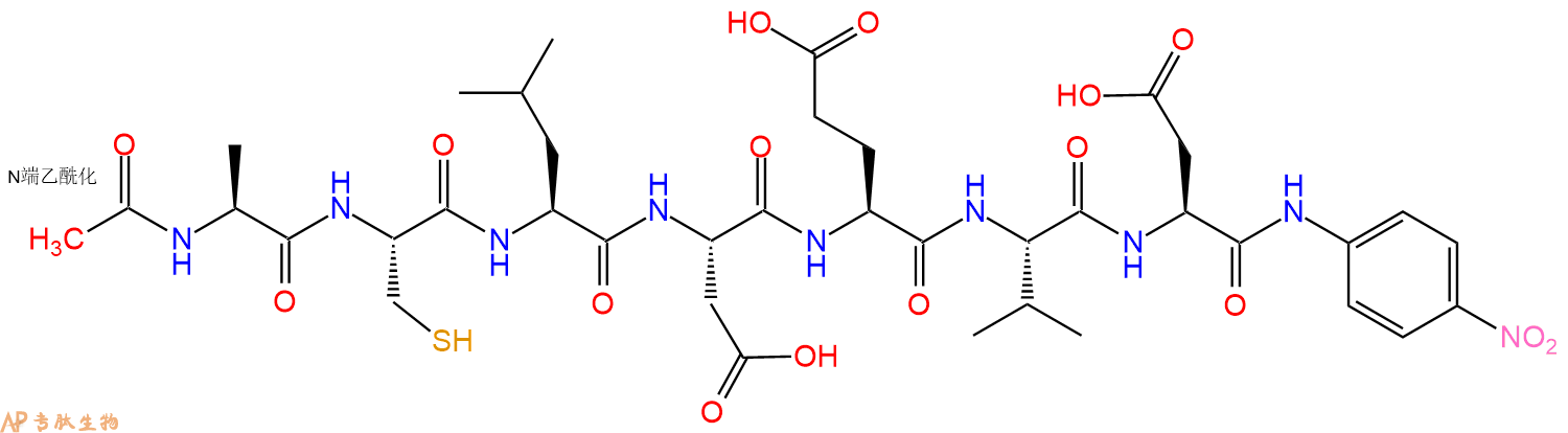 專肽生物產(chǎn)品Ac-Ala-Cys-Leu-Asp-Glu-Val-Asp-pNA