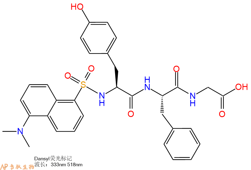專肽生物產(chǎn)品Dansyl-Tyr-Phe-Gly-COOH