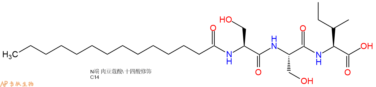 專肽生物產(chǎn)品Myristicacid-Ser-Ser-Ile-COOH