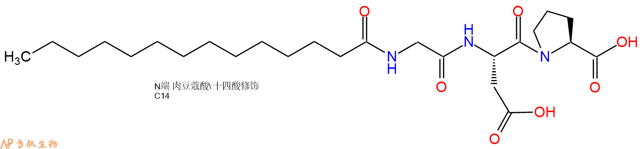 專肽生物產(chǎn)品Myristicacid-Gly-Asp-Pro-COOH