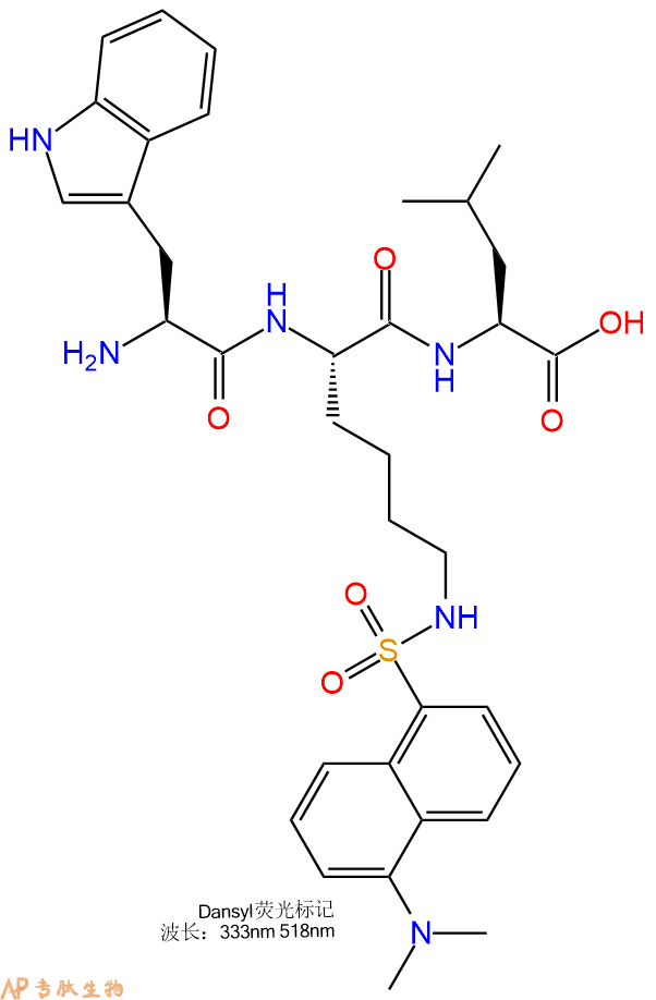 專肽生物產(chǎn)品H2N-Trp-Lys(Dansyl)-Leu-COOH
