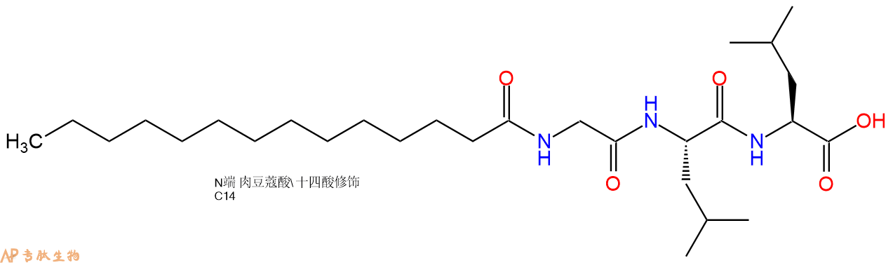 專肽生物產(chǎn)品Myristicacid-Gly-Leu-Leu-OH