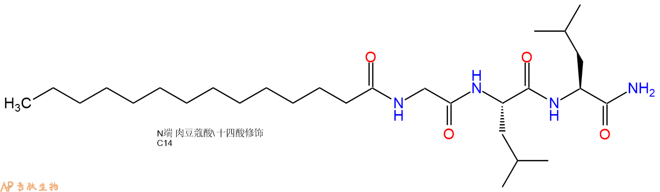專肽生物產(chǎn)品Myristicacid-Gly-Leu-Leu-NH2