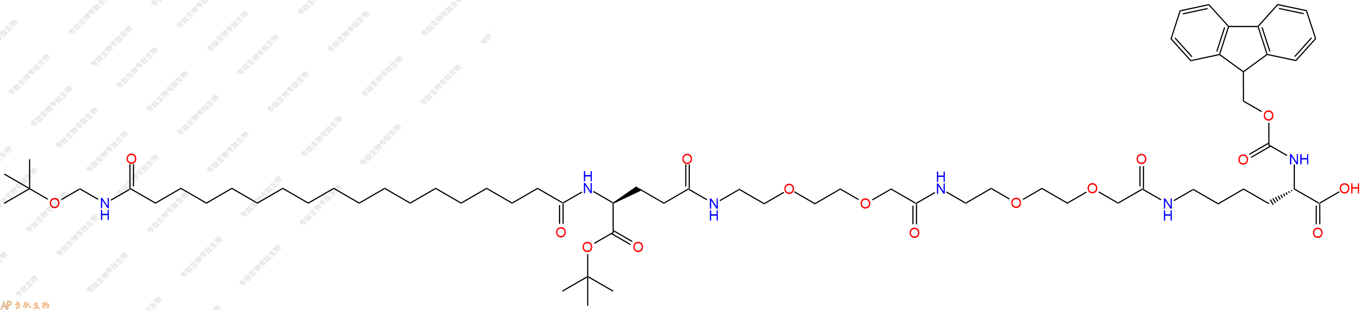 專肽生物產(chǎn)品Fmoc-L-Lys[Oct-(otBu)-Glu-(otBu)-AEEA-AEEA]-OH1662688-20-1