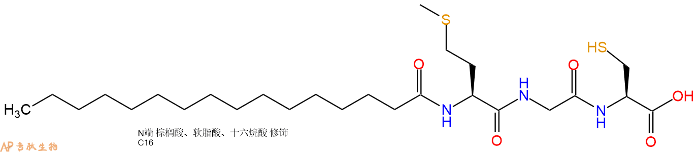 專肽生物產(chǎn)品Palmiticacid-Met-Gly-Cys-OH